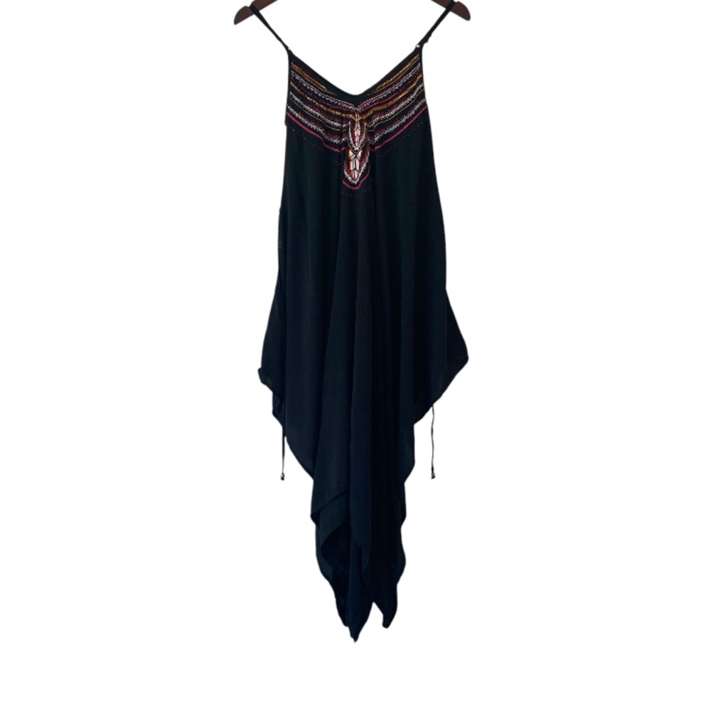 Beaded Beach Cover Up - relaxed Sz Small - Turquoise Couture